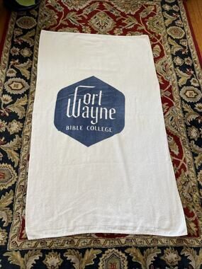 Vintage Cannon Fort Wayne Bible College Cotton Beach‎ Pool Towel 33 x 55 XL